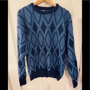 Vintage Aspetuck Trading Co geometric knit sweater